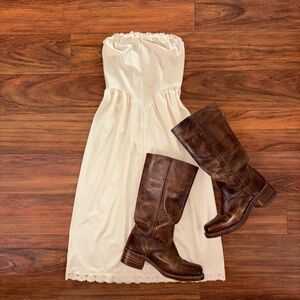 Vanity Fair Cream Lace Slip Dress